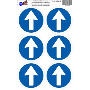 JERMA allerhandestickers Richting aanwijzer verkeersbord sticker set van 6 stickers