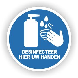 JERMA allerhandestickers Desinfecteer uw handen sticker