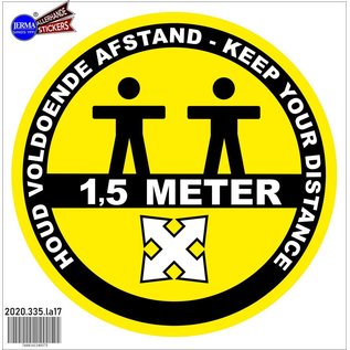 JERMA allerhandestickers Keep your distance, Houd voldoende afstand sticker 20 cm.