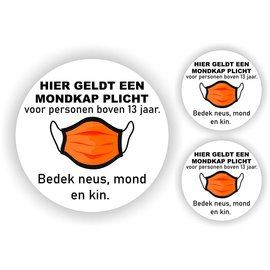 JERMA allerhandestickers Het dragen van een mondkapje is verplicht sticker