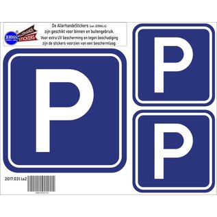 JERMA allerhandestickers Parkeerbord sticker set van 3 stuks