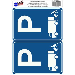 JERMA allerhandestickers  Parkeren laden en lossen verkeersbord set van 2 stickers