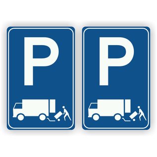 JERMA allerhandestickers  Parkeren laden en lossen verkeersbord set van 2 stickers