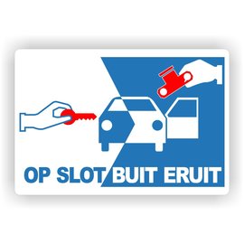 JERMA allerhandestickers Op slot buit eruit. Verkeersbord sticker.