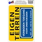 JERMA allerhandestickers Eigen terrein verboden toegang. Verkeersbord sticker.