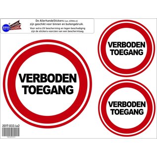 JERMA allerhandestickers Verboden-, toegang stickers set van 3 stuks