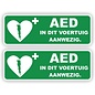 JERMA allerhandestickers AED apparaat in dit voertuig aanwezig sticker set 2 stuks
