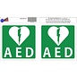 JERMA allerhandestickers AED sticker set van 2 stuks.