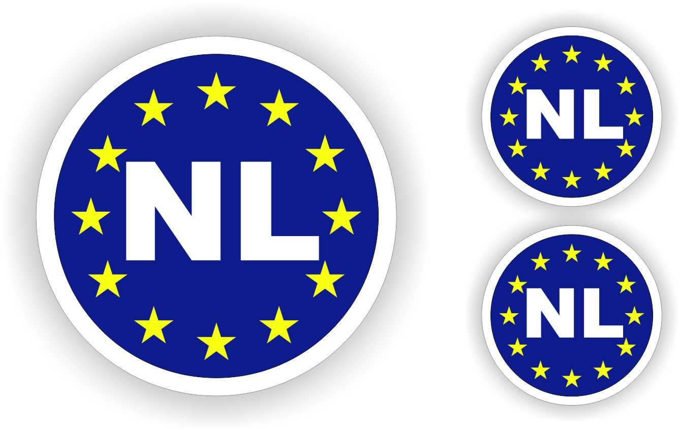 Authenticatie Fluisteren opzettelijk Europese unie auto sticker, NL Nederland auto sticker set. - JERMA  AllerhandeStickers