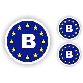 JERMA allerhandestickers Europese unie auto sticker, B België auto sticker set.