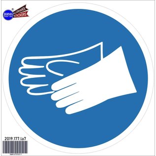 JERMA allerhandestickers Handschoenen dragen verplicht pictogram sticker.