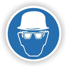 JERMA allerhandestickers Veiligheid Helm en Bril verplicht sticker.