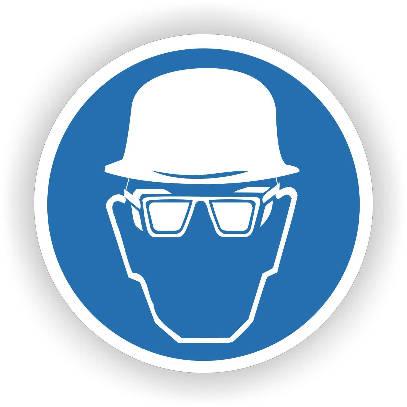 Veiligheid Helm en verplicht pictogram sticker 20 cm. JERMA AllerhandeStickers