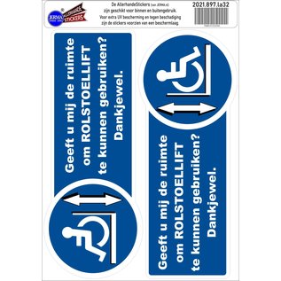 JERMA allerhandestickers Rolstoellift aanwezig in de auto sticker set