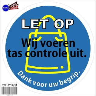 JERMA allerhandestickers Wij voeren tas controles uit sticker.