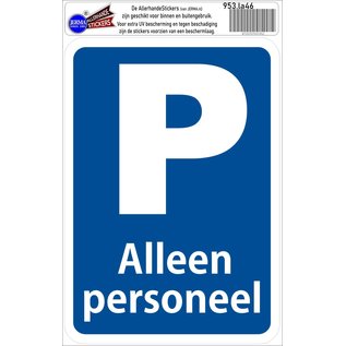 JERMA allerhandestickers Parkeren personeel verkeersbord sticker