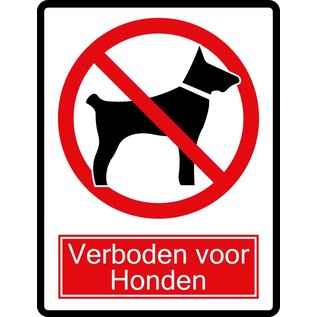 JERMA allerhandestickers Verboden voor honden sticker