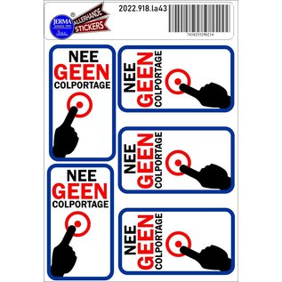 JERMA allerhandestickers Geen colportage sticker set van 5 stickers