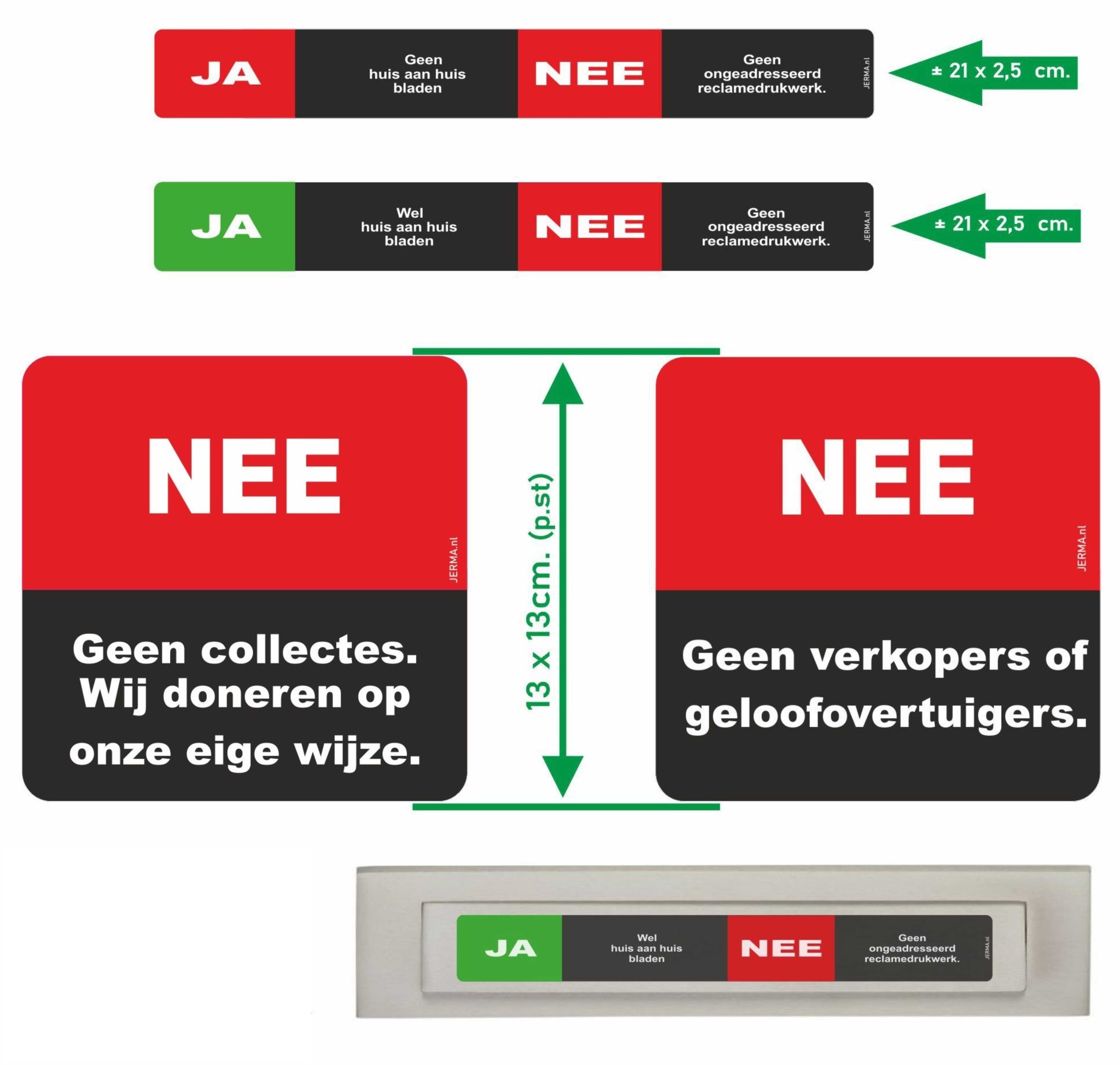 Pedagogie gevogelte Detecteren Ja Nee stickers samen met anti colportage deursticker set. - JERMA  AllerhandeStickers