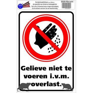 JERMA allerhandestickers Dieren niet voeren sticker.