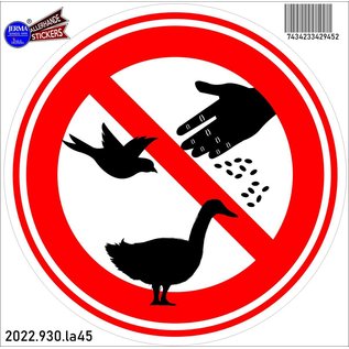 JERMA allerhandestickers Eendjes en de vogels niet voeren waarschuwing sticker.
