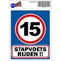 JERMA allerhandestickers Stapvoets rijden max 15 km sticker.