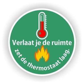 JERMA allerhandestickers Thermostaat omlaag sticker.