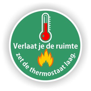 JERMA allerhandestickers Thermostaat omlaag sticker 20 cm