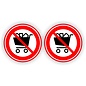 JERMA allerhandestickers Winkelwagen niet toegestaan sticker set 2 stickers