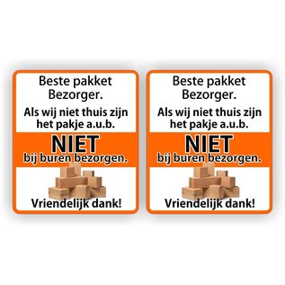 JERMA allerhandestickers Pakket niet bij buren afgeven sticker set 2 stuks