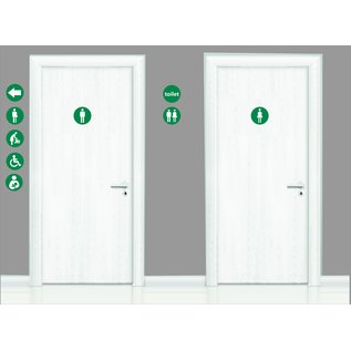JERMA allerhandestickers Dames WC pictogram sticker set 2 stuks groen