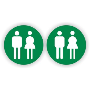 JERMA allerhandestickers Dames en Heren WC pictogram sticker 2 st. groen