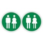 JERMA allerhandestickers Dames en Heren WC pictogram sticker 2 st. groen