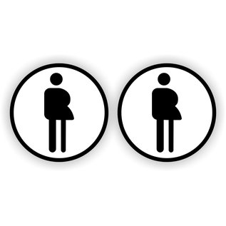 JERMA allerhandestickers Gender neutraal WC pictogram sticker set 2 stuks zwart