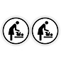 JERMA allerhandestickers Baby verzorging ruimte pictogram sticker set 2 stuks zwart