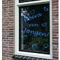 JERMA allerhandestickers Geboorte sticker hoera een jongen kobalt blauw