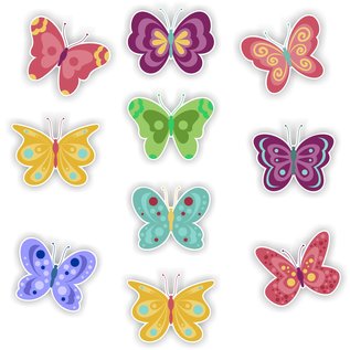 JERMA allerhandestickers Vlinder decoratie  stickers set 10 stuks.