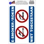 JERMA allerhandestickers E- Smoker Roken niet toegestaan sticker