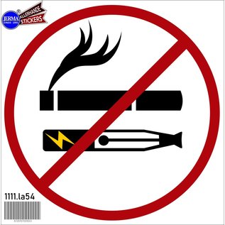 JERMA allerhandestickers E- Smoker Roken niet toegestaan verkeersbord sticker 20cm.