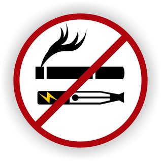 JERMA allerhandestickers E- Smoker Roken niet toegestaan verkeersbord sticker 20cm.