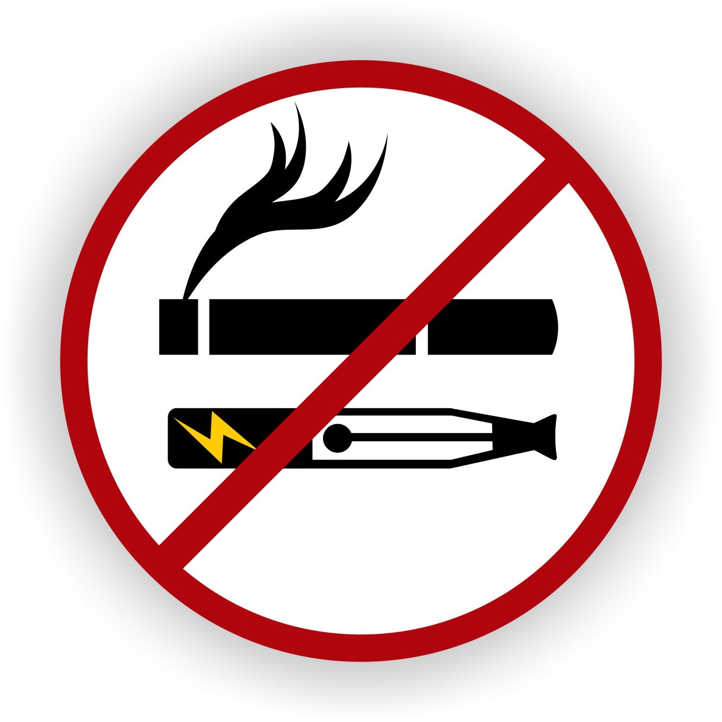 E Smoker Roken niet toegestaan verkeersbord sticker 20cm. JERMA