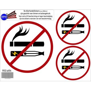 JERMA allerhandestickers E-Smoker Roken niet toegestaan set 3 stickers