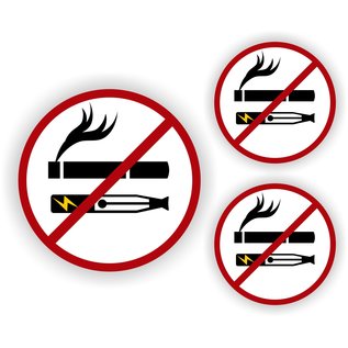 JERMA allerhandestickers E-Smoker Roken niet toegestaan set 3 stickers