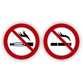 JERMA allerhandestickers Vaping en Smoking verboden set 2 verkeersbord stickers