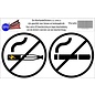 JERMA allerhandestickers Vaping en Smoking verboden set 2 stickers zwart wit