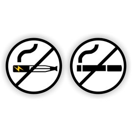 JERMA allerhandestickers Vaping en Smoking verboden stickers zwart wit