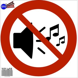 JERMA allerhandestickers Muziek afspelen niet toegestaan sticker 20cm.