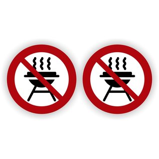 JERMA allerhandestickers BBQ niet toegestaan stickers set van 2 stuks