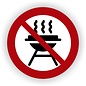 JERMA allerhandestickers BBQ niet toegestaan sticker 20cm.