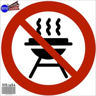 JERMA allerhandestickers BBQ niet toegestaan verkeersbord sticker 20cm.